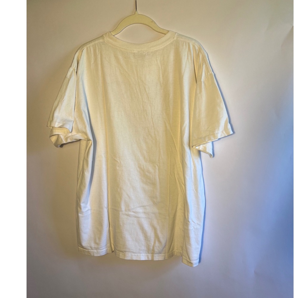 Vintage Guess Cotton White T Shirt 90s Red Logo Deadstock Unisex Large - Picture 5 of 5